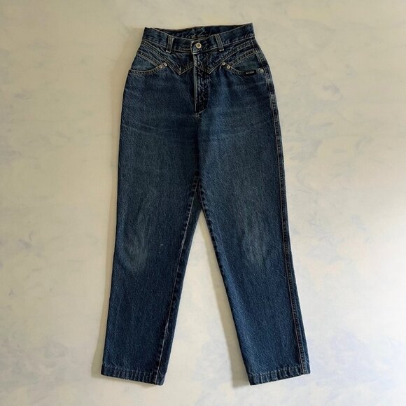 Rockies Vintage Western 100% Cotton Bareback Denim Mom Jeans - Picture 1 of 8